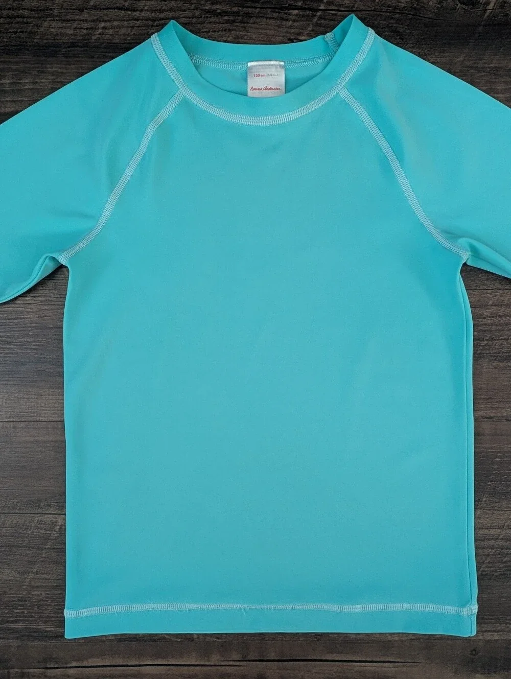 Hanna Andersson Turquoise Rash Guard Swim Top